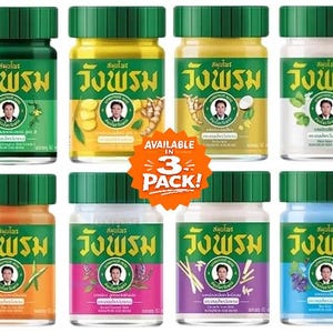 Bálsamo de ervas tailandesas Wang Prom 50g | 8 pomadas essenciais para o bem-estar moderno da Tailândia