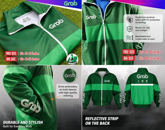Grab Bike Thailand Jacket | NEW Authentic Track Style Design