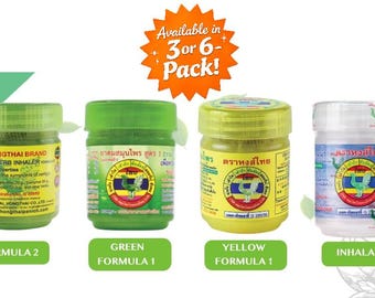 Inhaladores de hierbas Hong Thai / 4 variantes / Auténtica aromaterapia para el bienestar procedente de Tailandia para la concentración y la fatiga