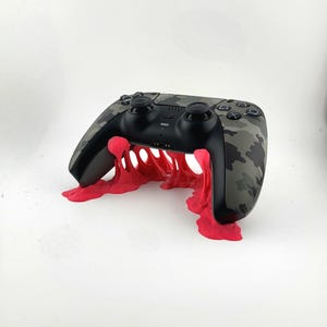 3D Printed Controller Stand, Dual Element Desk Organizer in Red and Blue