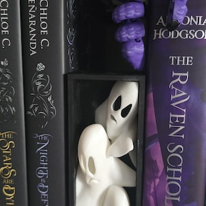 3D-geprint spookboekhoekje | Griezelig PLA-bureaudecor, horror verzamelobjecten
