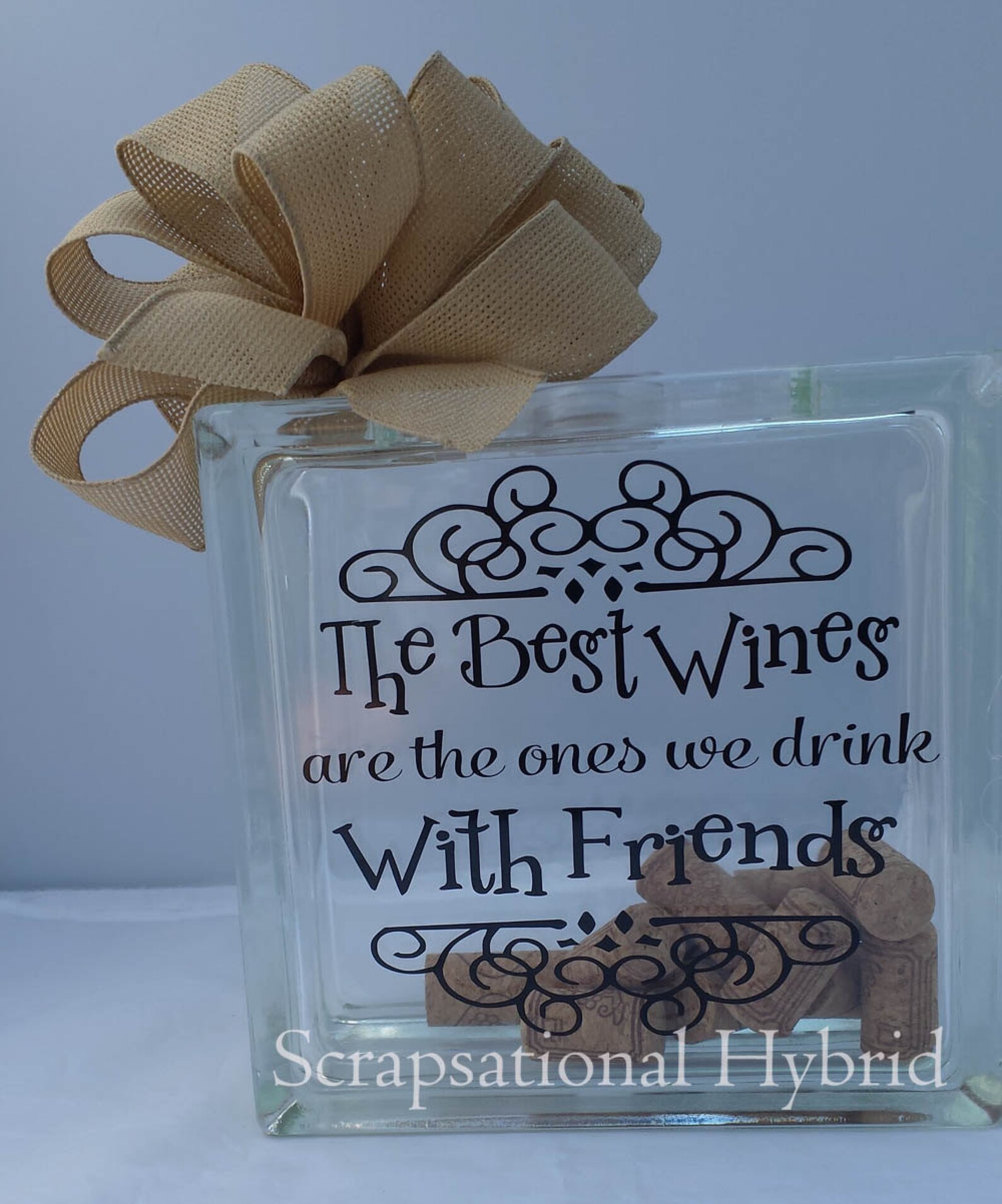 Glass Block Customized Cork Vinyl Decal Burlap Etsy