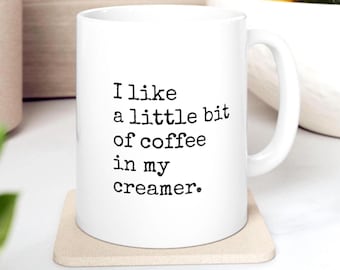 Tasse à café amusante : cadeau pour amateur de crème, ustensiles de cuisine originaux (11 oz et 15 oz)
