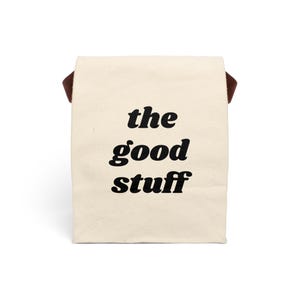 Sac à lunch en toile : fourre-tout réutilisable rétro « The Good Stuff » image 2
