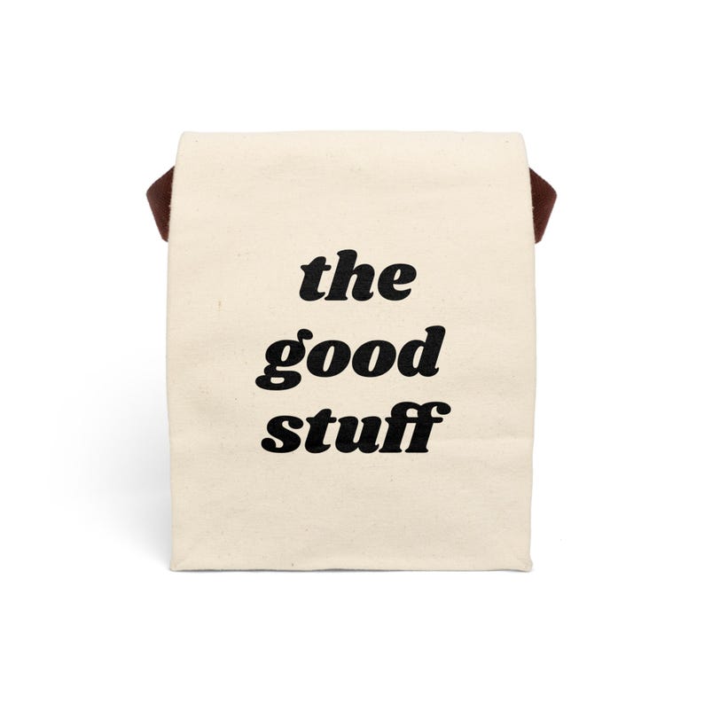 Sac à lunch en toile : fourre-tout réutilisable rétro « The Good Stuff » image 2