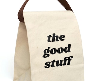 Canvas Lunch Bag: Retro "The Good Stuff" Reusable Tote