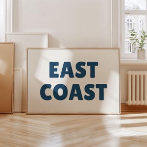 East Coast Art Print, Coastal Cowgirl Wall Art, Beachy Wall Art, Coastal Home Decor, Blue Digital Art Print, Coastal Poster Print