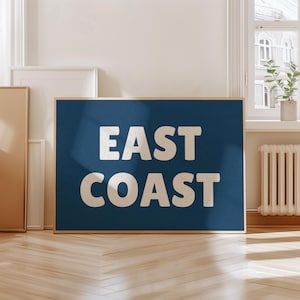 East Coast Wall Art Print, Coastal Home Decor Print, Digital Download Coastal Art Print, Nautical Poster Print, Coastal Art Print, Blue