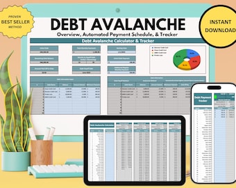 Debt Avalanche Payoff Tracker Spreadsheet Budget Planner for Your Debt Free Journey Google Sheets