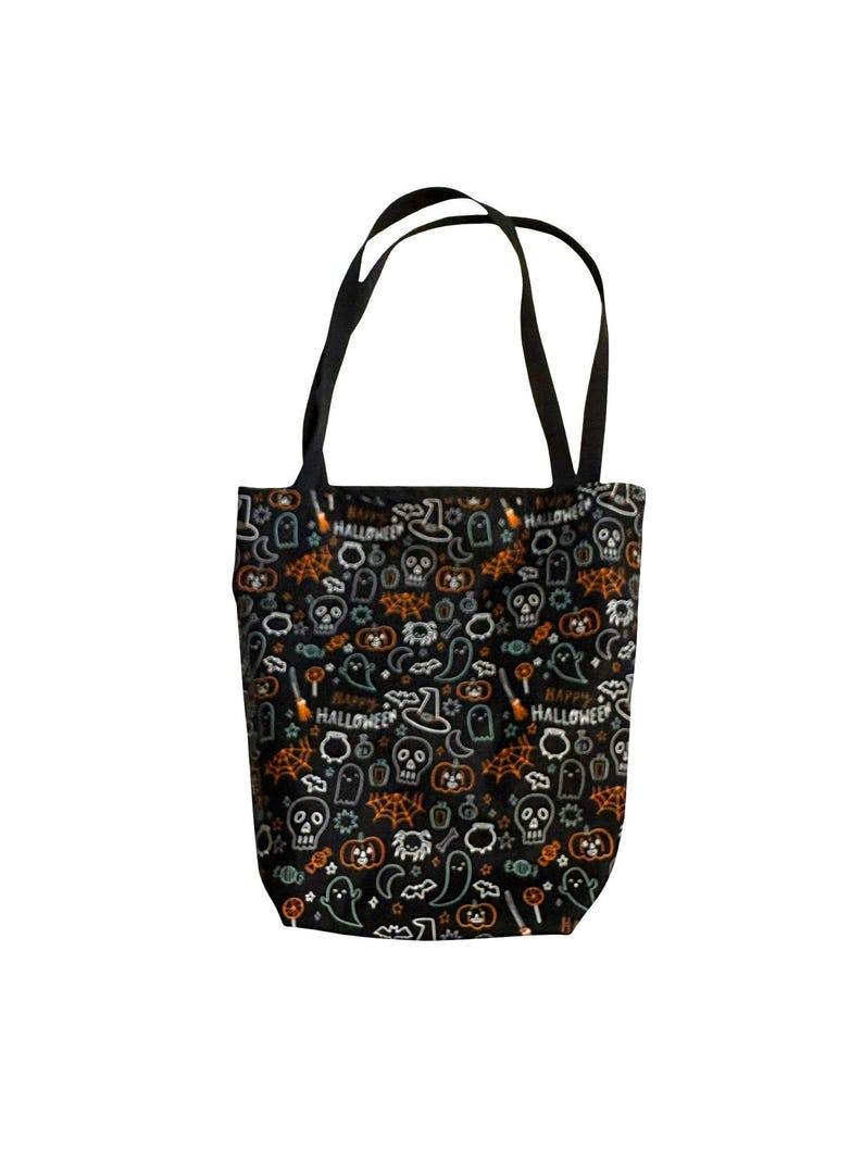 Halloween Trick or Treat Bag for Kids, Reusable Fabric Candy Tote, Handmade Halloween Bag, Pumpkin Candy Bag, Kids Halloween Tote