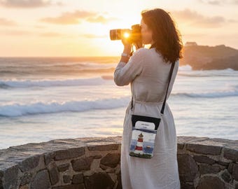 Handmade Water Bottle Holder Bag with Phone Pocket |Hands-Free Hydration Carrier for Hiking & Travel