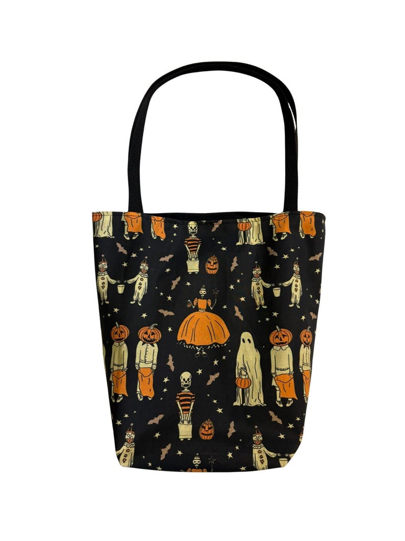 Halloween Trick or Treat Bag for Kids, Reusable Fabric Candy Tote, Handmade Halloween Bag, Pumpkin Candy Bag, Kids Halloween Tote
