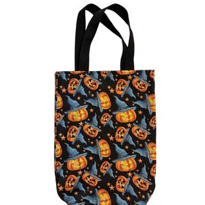 Halloween Trick or Treat Bag for Kids, Reusable Fabric Candy Tote, Handmade Halloween Bag, Pumpkin Candy Bag, Kids Halloween Tote