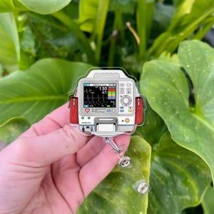 Defibrillator Badge Reel: Custom Acrylic EMT Nurse ID Holder