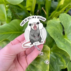 Bobine de badge drôle d'opossum, bobine de badge Je suis un délice, porte-carte d'identité d'opossum, cadeau drôle d'infirmière, cadeau médical drôle, cadeau de collègue, cadeau de cordon