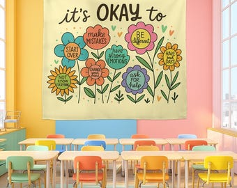Positive Mental Health Tapestry: Inspirational Classroom Decor