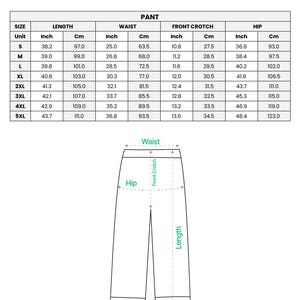 Peut inclure: Tableau des tailles pour un ensemble de pyjama en satin, avec des mesures en pouces et en centim&egrave;tres. Les mesures incluent la longueur, la taille, l'entrejambe avant et les hanches, de S &agrave; 5XL. Un sch&eacute;ma illustre les mesures.