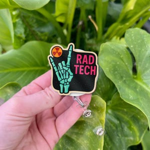 Rad Tech Badge Reel: Radiology Skeleton Clip, Funny Medical Gift