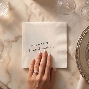 Custom Handwritten Message Napkins: Personalized Quote Wedding Cocktail Napkins - Text Party Decor