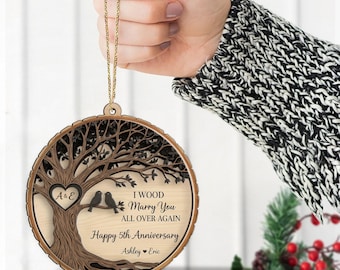 Gepersonaliseerd jubileumornament: houten aandenken voor koppels