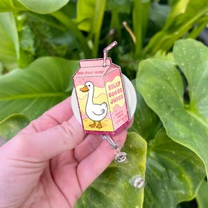 Silly Goose Juice Badge Reel: Funny Nurse ID Holder
