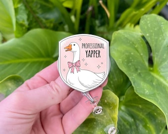 Funny Goose Badge Reel: Acrylic Nurse ID Holder, Gag Gift
