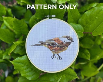 Chestnut-Backed Chickadee Cross Stitch Pattern | West Coast Bird (Digital Pattern)