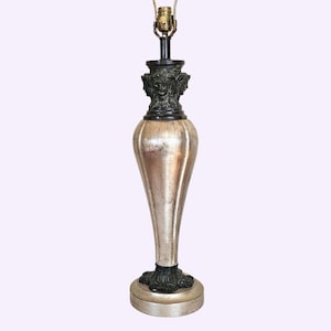Vintage Maitland Smith Bronze Goddess Head & Silver Leaf Neoclassical Lamp