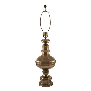 MASSIVE Asian Brass Pagoda Lamp Hollywood Regency Mid-Century Traditional New Wiring
