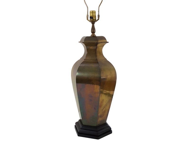 Huge Mid Century Wildwood Brass Ginger Jar Lamp Hollywood Regency Asian