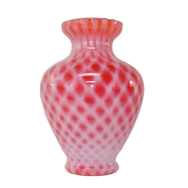 Large Italian Red White Glass Vase