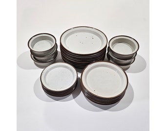 Niels Refsgaard 29 PIECE SET Dansk Denmark Brown Mist 6 Bowls 10 Dinner Plates 7 salad 6 B&B Mid-Century Modern