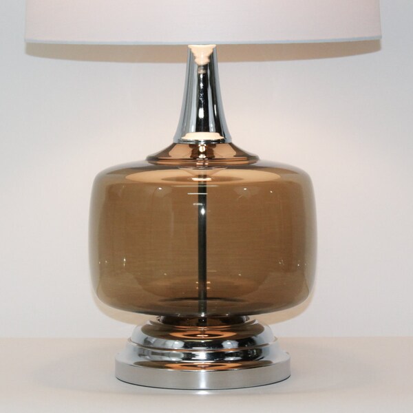 Mid-Century Modern Italian Glass Lamp with Chrome Fittings RESERVE for MARINA