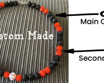 Custom Sports Baseball Rhinestone Bead Drip Necklace & Bracelets - 10mm