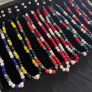 Sports Baseball Rhinestone Bead Drip Necklace & Bracelets, Iced necklace, Bling Iced necklace, Sports necklace