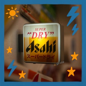 Asahi Beer LED Signs Glowing Refrigerator Magnets Japan Izakayas Light Up Fridge Magnets