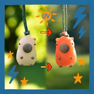 UV Capybara Keychain Color Changing in Sunlight! Funny Colour Changing Gift
