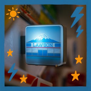 Lawson x Mount Fuji LED Signs Light Up Glowing Refrigerator Magnets Japan Mt. Fuji Convenience Store Konbini Fuji Mountain Fridge Magnets
