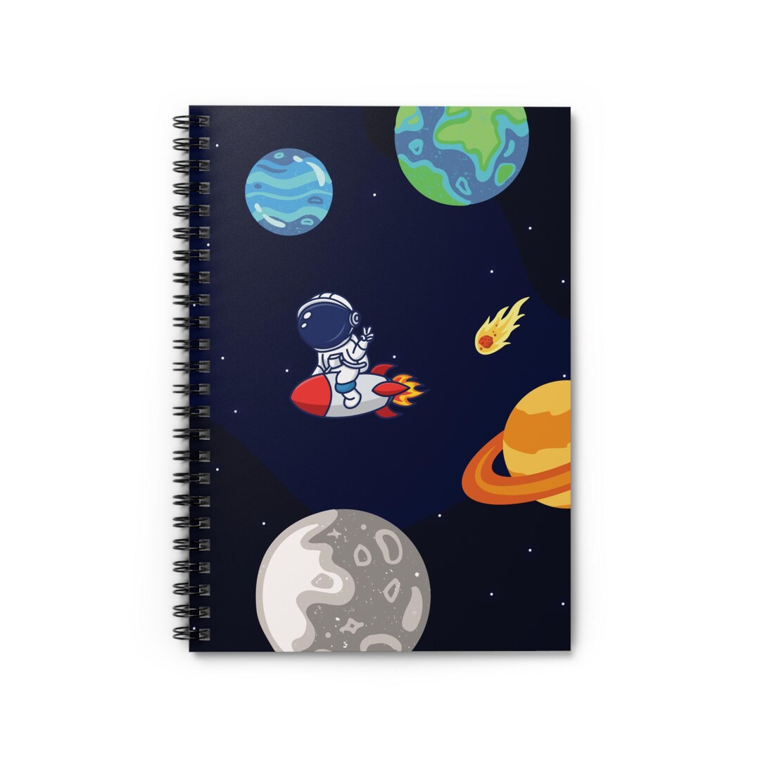 Outer Space Spiral Notebook - Perfect for Students, Astronaut Lovers ...