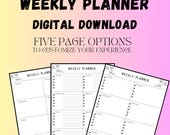Weekly Planner Printable - Minimalist Planner - Downloadable Planner - Printable Planner