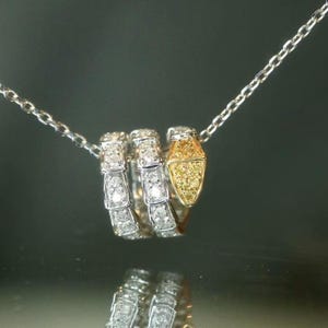 18K Gold 0.25CT Natural South African Diamond Snake Necklace, Elegant Serpent Pendant, Fine Jewelry for Women, No Chain Included