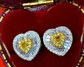 18K Gold Yellow Diamond Stud Earrings: South African Gemstones