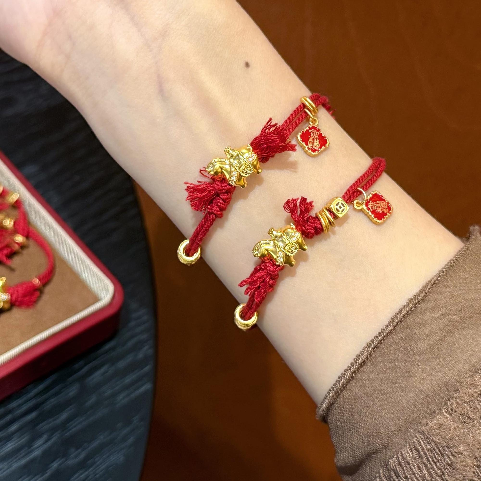 Feng Shui Wealth Lucky Horse Charm Bracelet Handwoven