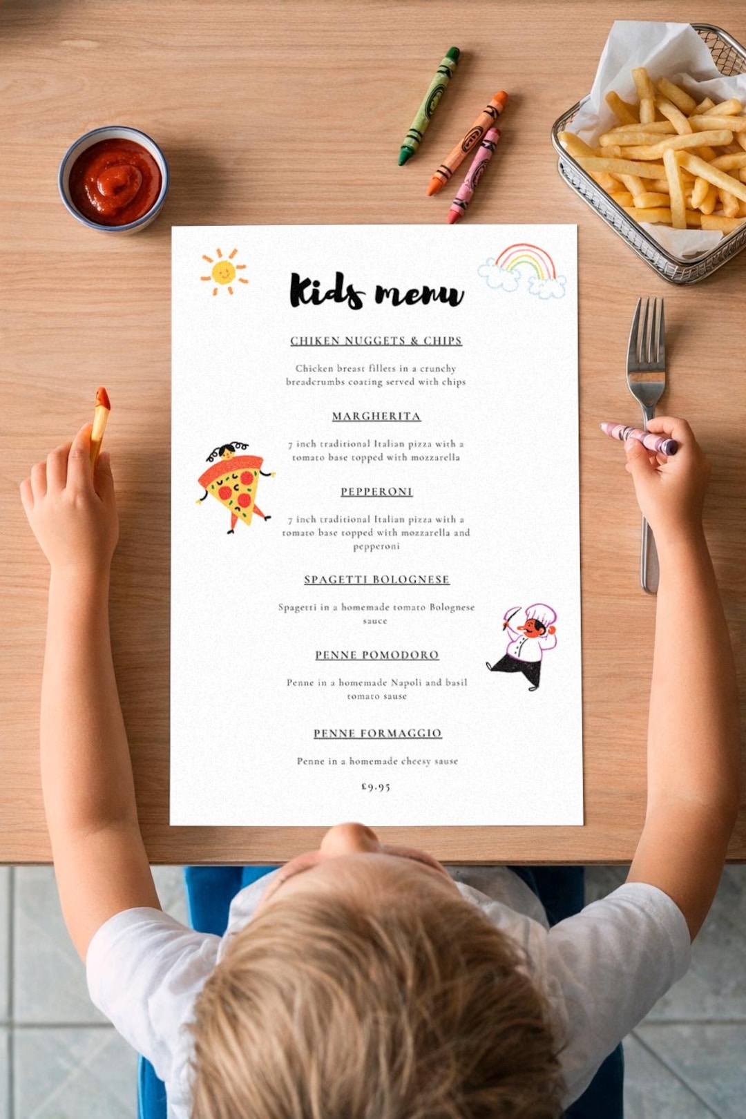 Kids Menu Template, Playful Restaurant, Editable Canva Design (instant ...