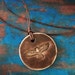 Hand Painted Hawk Pendant - Dark Brown Leather Look Distressed- Unisex Jewelry, custom colors, stocking stuffer, gift under 30 dollars