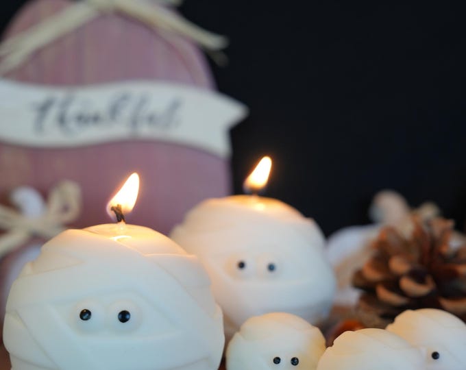 Halloween Mummy Ghost Candles: Spooky Autumn Decor