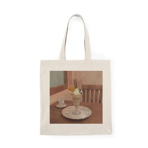 Gemütliche Panda Parfait Natur Tragetasche, für jeden Anlass, Panda Liebhaber, Tier Liebhaber, süße Tasche, Original Kunstwerk, Geschenk, süße Panda Tasche
