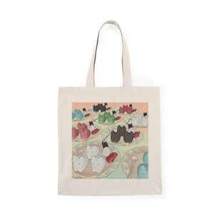 Gemütliche Katzenpudding-Einkaufstasche, für jeden Anlass, Katzenliebhaber, Tierliebhaber, süße Tasche, ursprüngliches Kunstwerk, Geschenk, niedliche Katzentasche