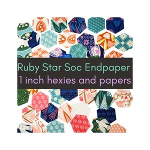 EPP Ruby Star Society Endpaper Hexies: 42 Precut 1-inch Fabric Hexagons + Templates