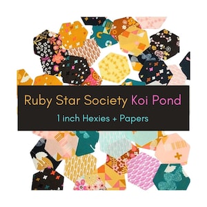 EPP Kit Ruby Star Society Koi Pond Hexies: 1-inch Fabric Hexagons and Papers 42pcs